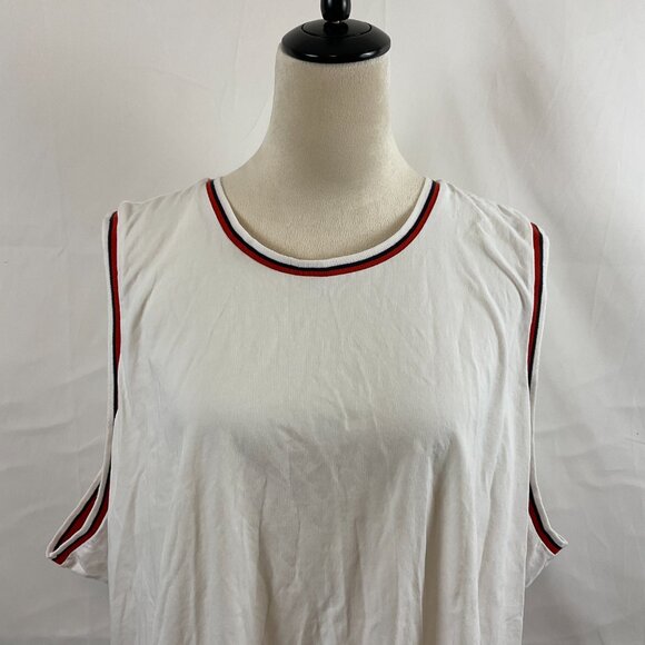 Universal Standard Top 3X White Blue Red Trim Sleeveless - Picture 2 of 11